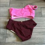 Pink and Burgundy One Shoulder Swim One Piece Size undefined Photo 8