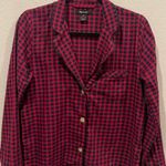 Madewell Red Gingham Plaid Button Down Pajama Top Photo 0