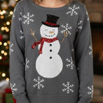 Tipsy Elves  Gray Snowflake Snowman Sweater size L Photo 0