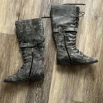 Coconuts by Matisse Coconuts tall lace up distressed gray combat boots size 8 buckle harness Photo 3