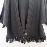 Democracy  Womens Cardigan‎ Size M Black Fringe Whimsigoth Fairy Grunge Dark Boho Photo 3