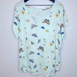 Lucky Brand  Butterfly Print T-Shirt Size 1X Photo 0