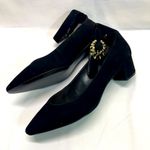Nine West  Suede black 2” Heels with Gold Jewel Embellishment 11‎ New Photo 0