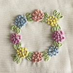 Vintage Silk Embroidered Floral Lace Ivory Handkerchief White Photo 1