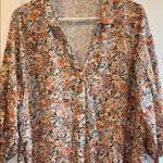 FLORAL BUTTON UP DRESS OR TUNIC TOP
CAN BE WORN WITH A BELT SIZE XL PTP 24” Green Photo 2