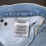 AGOLDE Parker Long Distressed Light Wash Denim Shorts - Size 30 Photo 6