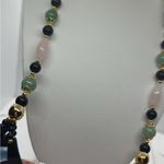 Lee Sands Rainbow Inlay Multicolor Beaded Collar Necklace NWT Black Photo 4