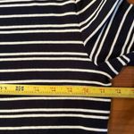 Talbots  Women's Navy White Striped 3/4 Sleeve Cotton T-Shirt Size Medium Photo 4