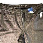 Old Navy NEW High Rise OG Loose Black Shine Jeans Womens 16 Metallic Stretch NWT Photo 2