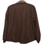 kim rogers  Women's Brown Animal Print Collar Lightweight Full Zip Jacket Size‎ L Photo 1