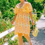 Lilly Pulitzer  2 Sarafina Eyelet Yellow and Orange Patterned Babydoll Dress Photo 1