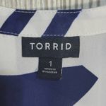 Torrid Georgette Peplum Knot Waist Geometric Top Photo 4