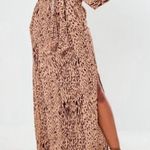 Missguided petite animal print maxi skirt side slits size 4 Photo 0