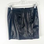 Free People Modern Femme Black Faux Vegan Leather Grunge Mini Skirt, Size 6 Photo 0