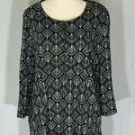 J. Jill Peacock Print 3/4 Sleeve Tunic Top Photo 0