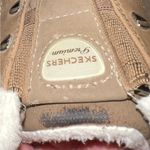 Skechers sport tan suede slip on comfy fleece lined shoes. Photo 6