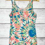 No Boundaries Colorful Tie Die Scoop Neck Tank Top Women’s Size XL Pink Blue Green Photo 5