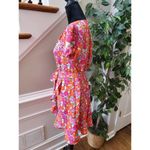 Sandy & Sid  Women Floral Polyester V-Neck Short Sleeve Knee Length Dress Size S Photo 6