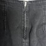 Top Shop Moto Women's 4 Denim Mini Skirt Black Embroidered Cross Stitch Flowers Photo 4