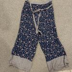 Matilda Jane  Pants Womens Sz Small A Day Off Floral Loose Lounge Wide Leg Blue Photo 0