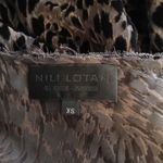 Nili Lotan Black and Brown Leopard Long Sleeve Top See Through Womens Xs Photo 1