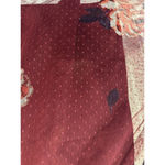 Maurice's Burgundy Maroon Floral Net Mesh Lace Lined Blouse Top Size Large Photo 3