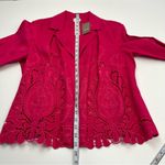 Chico's Chico’s Cutwork 100% Linen Blazer Pink Laser Cut Jacket Size 1 US Size M / 8 NEW Photo 9