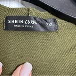 SheIn Olive Green Hooded Cardigan with Tie Waist, Size 2XL Photo 6