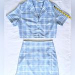 Brandy Melville /John Galt Matching Set, Cara Skirt Vivian Top - Light Blue Plaid Photo 10