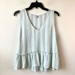 Rails ‎ Mira Ruffle Tank Top Juniper Stripe XS Photo 2