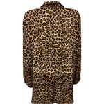 ZARA  Leopard Print Chiffon Blouse Relaxed Full Sleeve Pockets Sexy Sz XL Career Photo 4
