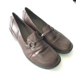 Clarks Brown Leather Low Heeled loafers slip on Womens Size 10M Work Photo 0