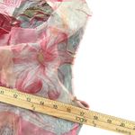 Carlisle  Silk Top Women Size 10 Pink‎ Sheer Floral Cowl Neck Fairy Old Money Photo 12