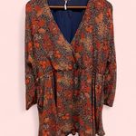 Free People  sexy deep v neck drawstring wasit boho Teegan mini dress pockets XS Photo 1