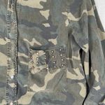 ZARA Woman Shirt Womens Large Green Brown Camo Studs Grunge Urban Streetwear Photo 4