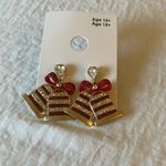 Gap : Gold Tone/Red Holiday Bell Earrings- Christmas Photo 8