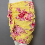 Mango MNG Skirt Romance Yellow Floral Ruffle Frill Mini Flirty Feminine Romantic Photo 12