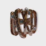 Ornate Rose Gold Diamond Cage Ring Size 8 18KRGP Photo 0