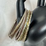 Vintage Set of 15 Stacking Bracelets Silver Gold Copper Tones Photo 1