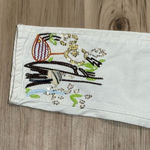 ZARA  Embroidered White High Waisted Slim Jeans Women’s 2 Photo 3