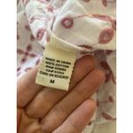 Dylan  Womens Medium Cotton White Eyelet Pink Embroidered Button‎ Boxy Top Photo 7