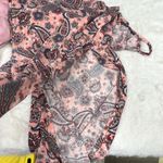 Joe Boxer Floral Paisley Pink Maxi Dress Cold Shoulder Jersey Knit Size Medium Photo 6