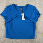 Garage blue cut out crop short sleeve top nwt small Photo 0