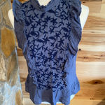 a.n.a  blue shirt with embroidered detail medium Photo 0