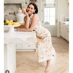 Rachel Parcell NEW  Sleeveless Floral Midi Shirt Dress Ivory Yellow Photo 2