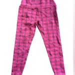 Beyond Yoga high waisted midi leggings Red Garnet Plaid Size Medium Athleisure Photo 3