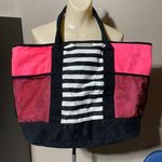 Victoria's Secret Victoria Secret Tote Bag Large Canvas Pink Black​​​ Photo 0