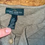 Ralph Lauren XL  Women's Ruffled Long Sleeve Top - Olive Green Photo 4