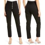 We Wore What The Danielle Crystal Exposed Button High Waist Black Jeans 32 NWT Photo 1