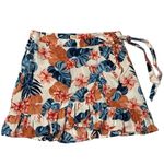 Roxy  Hawiian Floral Print Halo Wrap Skirt Size Small Photo 5